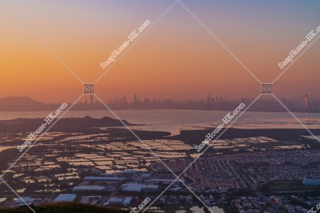 元朗の郊外と深センの夕方の風景 その④