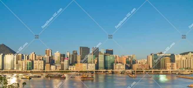 觀塘の夕方のビル群の風景 その②