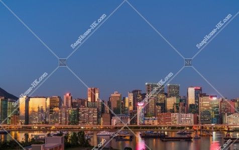 觀塘の夕方のビル群の風景 その⑤