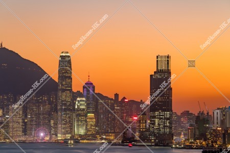 九龍半島とセントラル(中環)の夕方の風景 その①