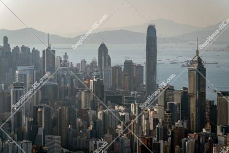 香港島 セントラル(中環)~湾仔(灣仔)のスカイラインビュー