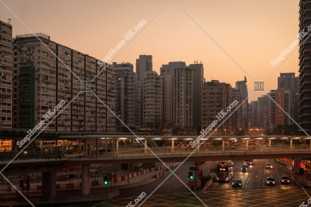夜明け前の佐敦の街並み その①