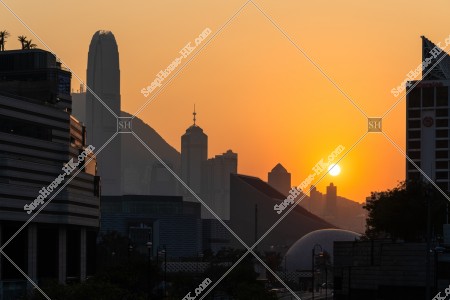 尖沙咀から見る夕陽 その①