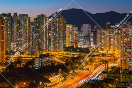 夕方の啟德から牛頭角の街並みの風景 その①