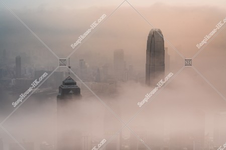 ヴィクトリア・ピークから見る香港の都市と雲海 その⑩