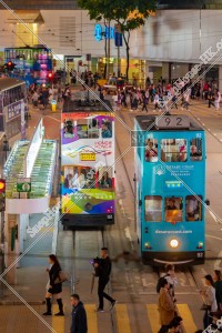 銅鑼灣 夜の香港トラムと街並み その①