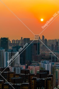 九龍の都市風景と夕陽 その②