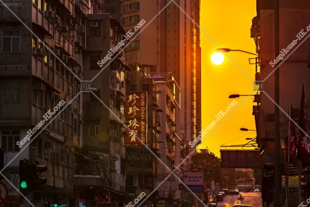 九龍城の街並みと夕陽 その⑥