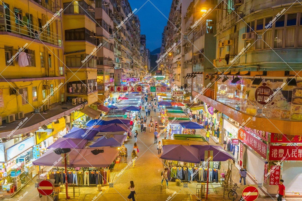 Street view of Fa Yuen Street in the evening at Mong Kok, No.1