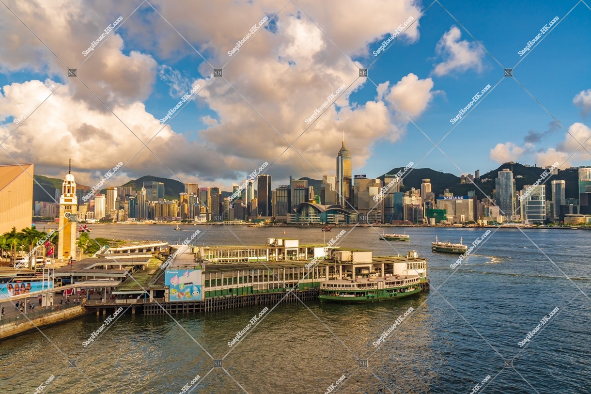 View of  the high-rise buildings of Wan Chai and Tsim Sha Tsui Ferry Pier, No.1
