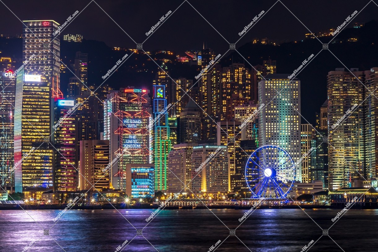 Night view of the high-rise buildings at Central, No.6