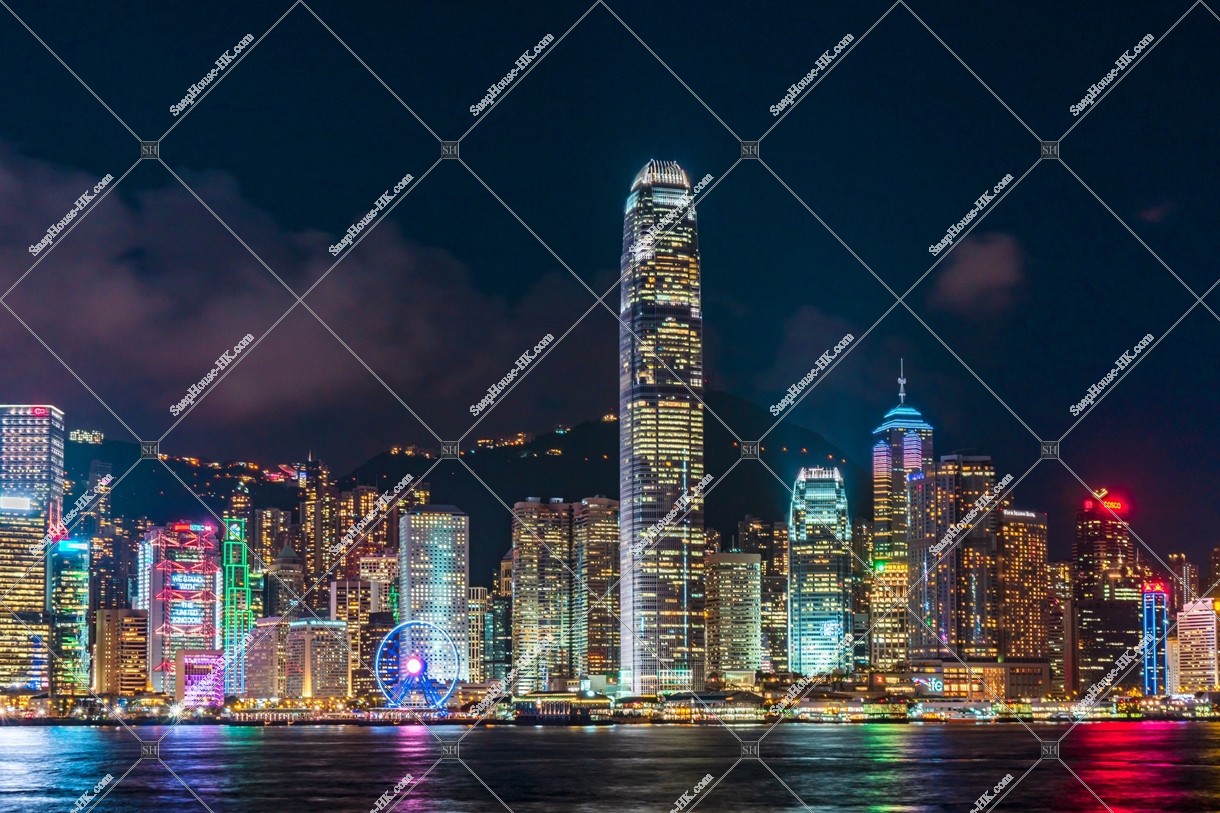 Night view of the high-rise buildings at Central, No.7