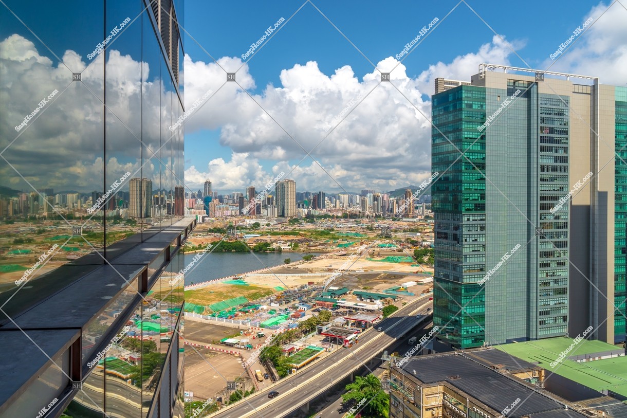 Landscape of Kai Tak area and To Kwa Wan, view from Kowloon Bay