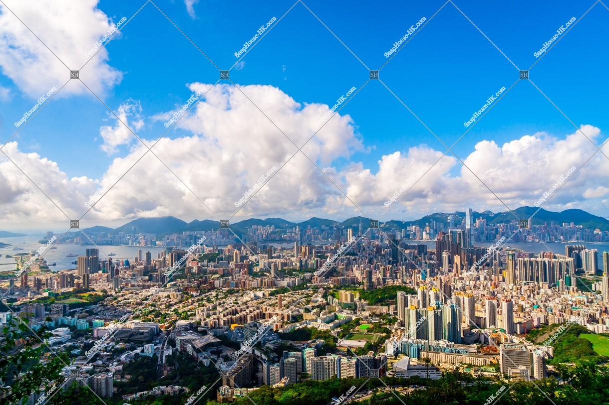 View of Hong Kong Island and Kowloon Peninsula, view from Lion Lock, No.1