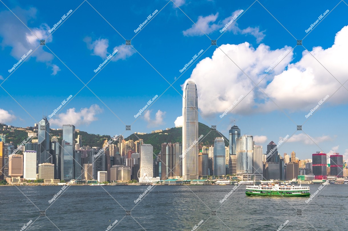 View of  the high-rise buildings of Central and Star Ferry, No.8