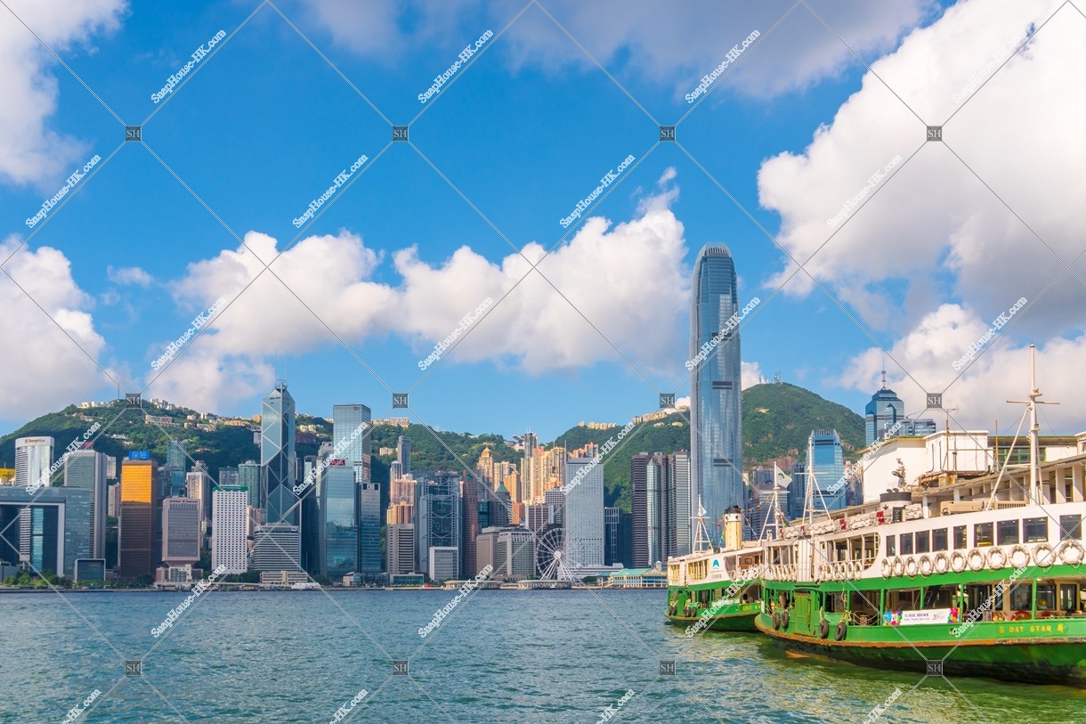 View of  the high-rise buildings of Central and Star Ferry, No.9