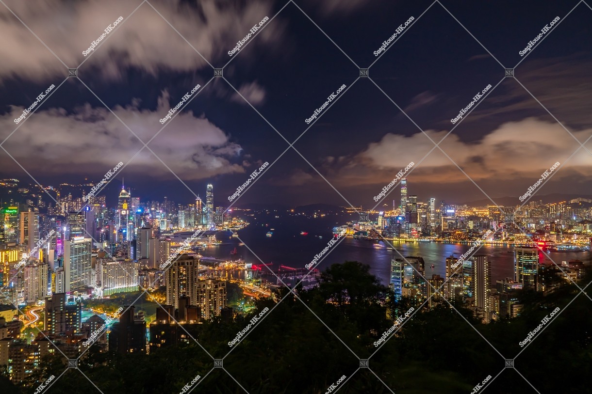 Night view of Hong Kong Island and Kowloon Peninsula, No.3
