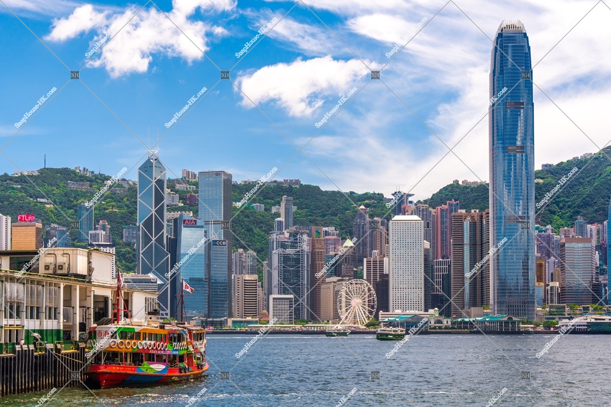 View of  the high-rise buildings of Central and Star Ferry, No.15