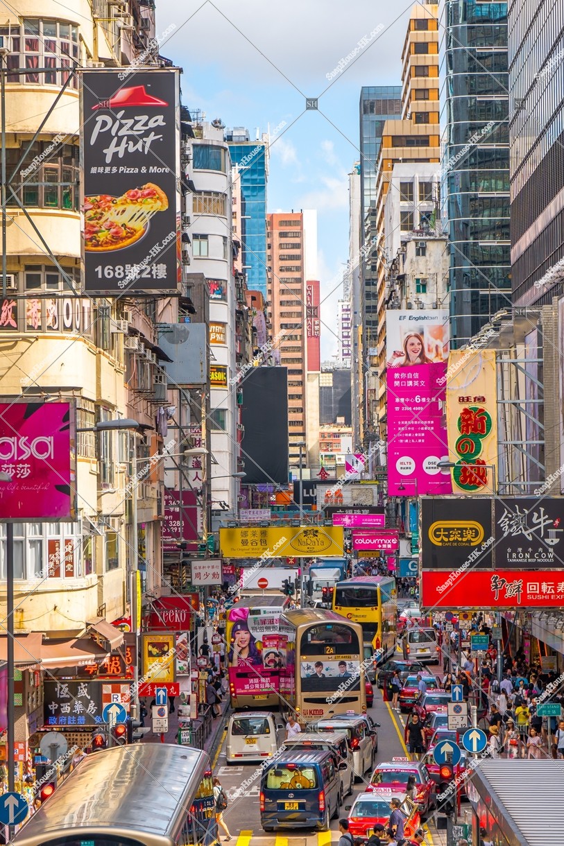 Street view of Sai Yeung Choi Street with signboards at Mong Kok, No.2