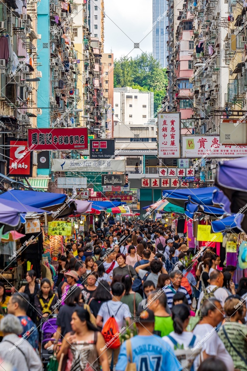 Street view of Fa Yuen Street with people at Mong Kok, No.2
