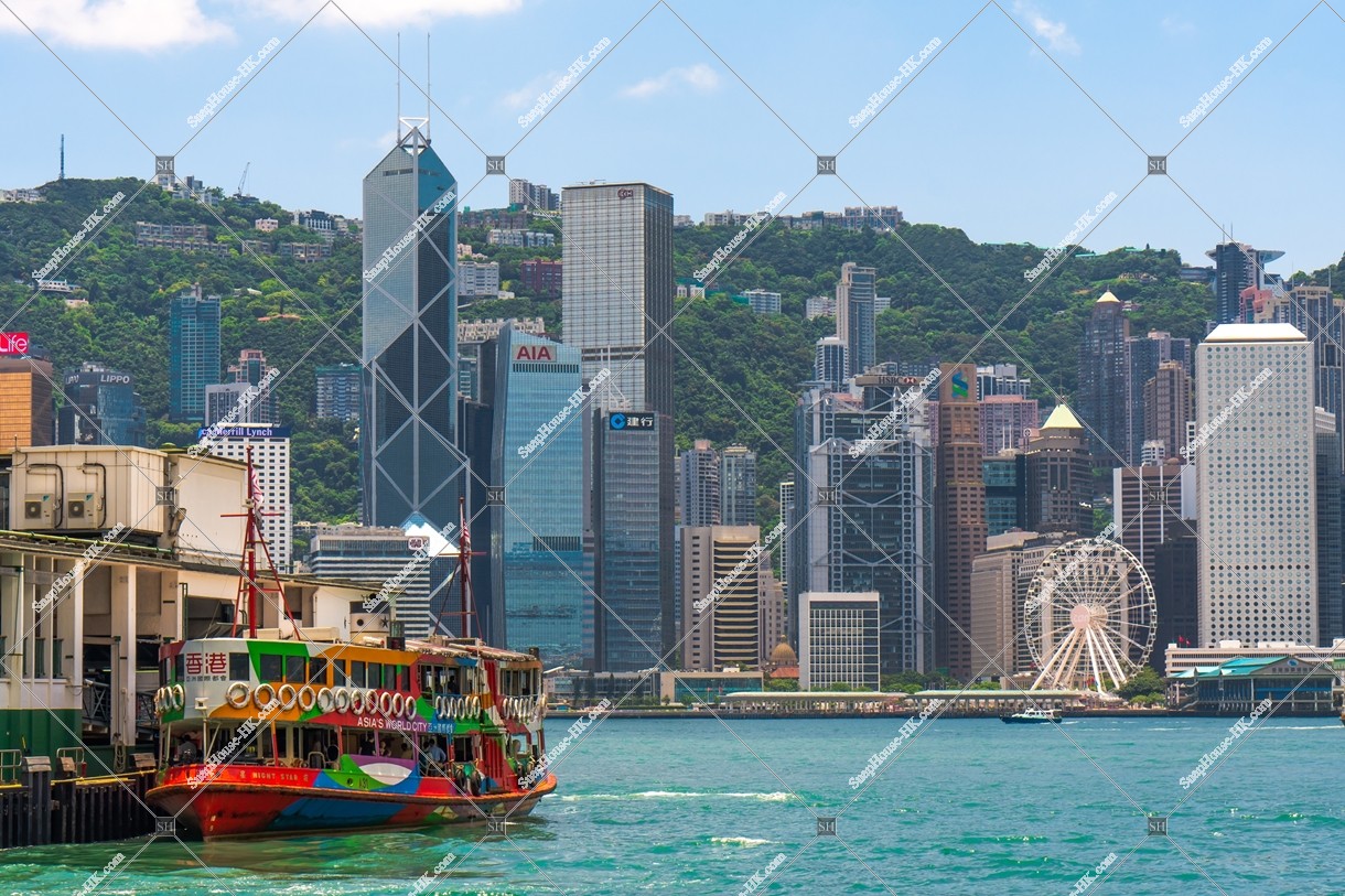View of  the high-rise buildings of Central and Star Ferry, No.20