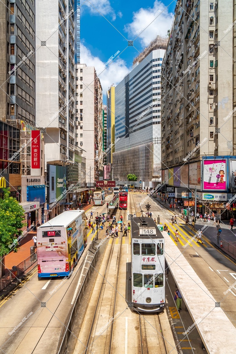 Cityscape of Causeway Bay with Hong Kong Tramway, No.3