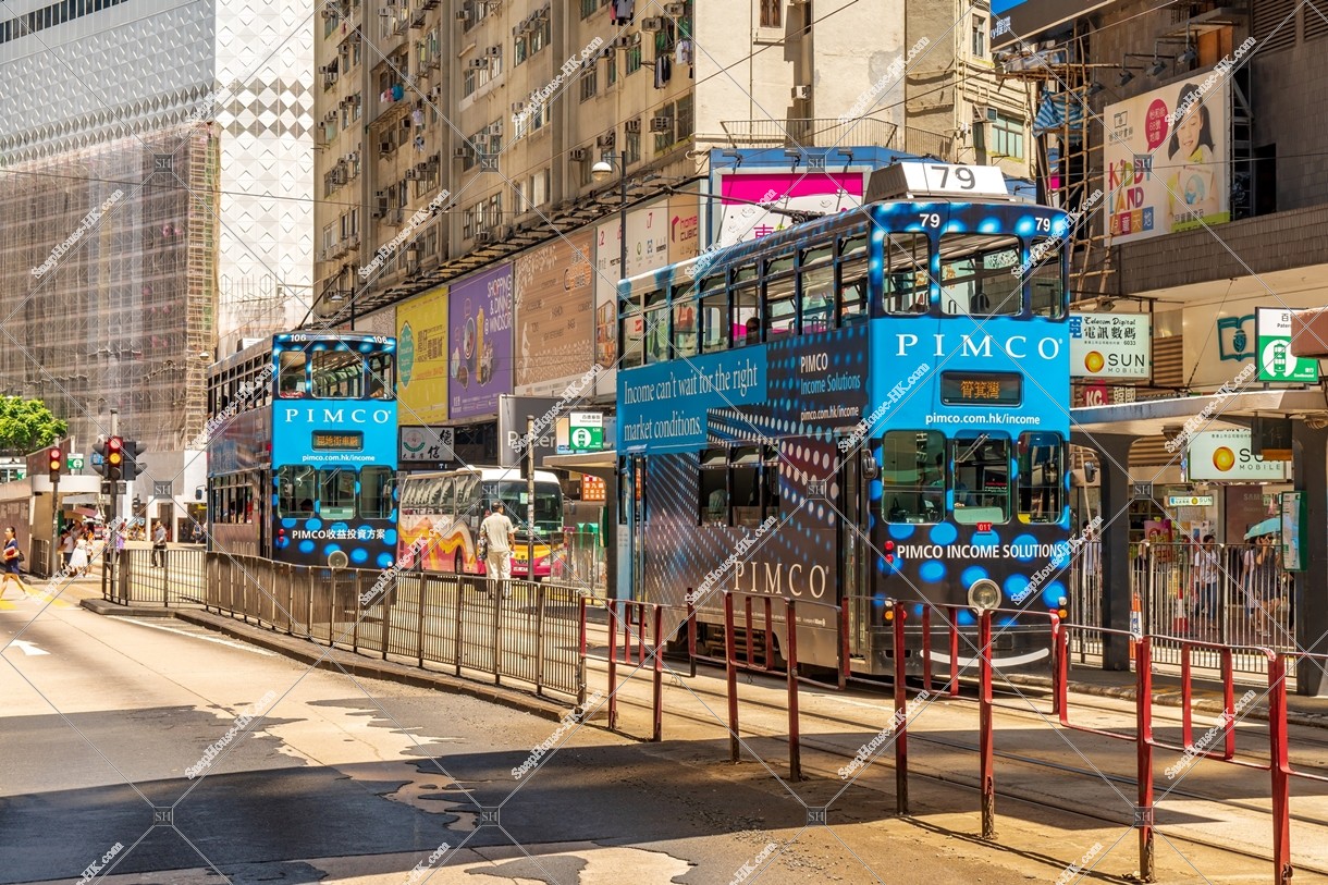 Cityscape of Causeway Bay with Hong Kong Tramway, No.4
