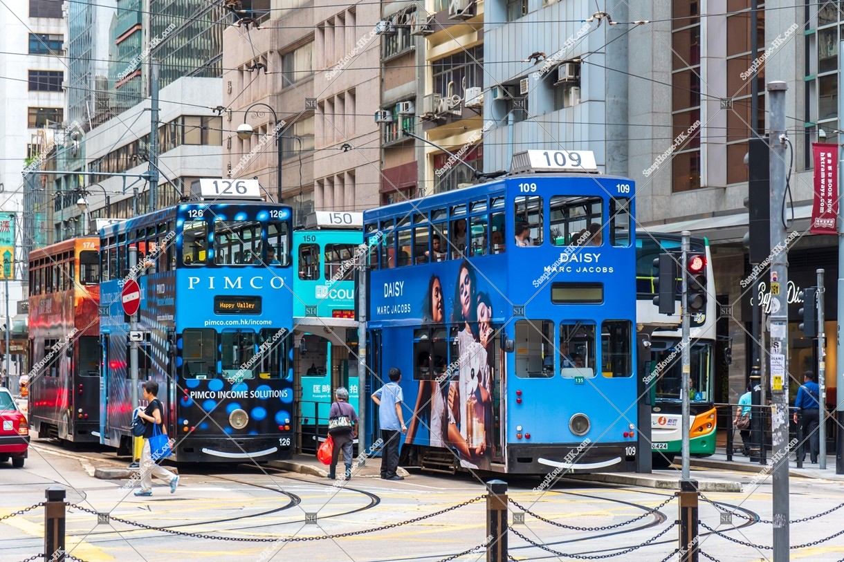 View of Sheung Wan with Hong Kong Tram, No.8