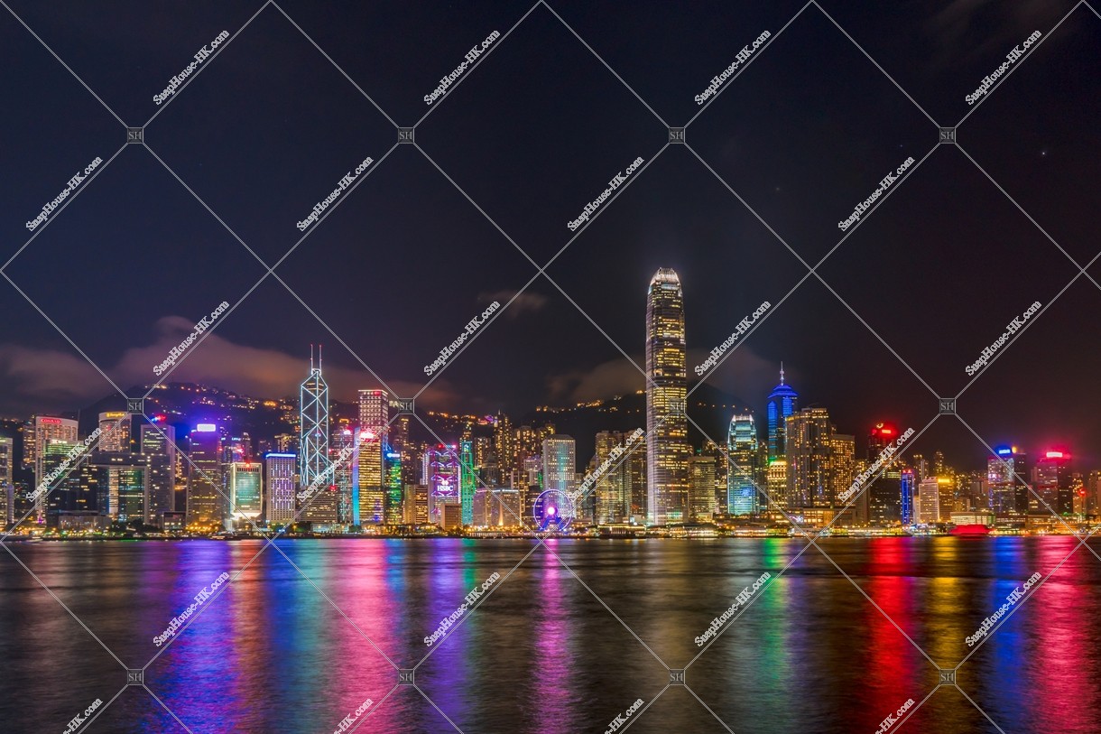 Night view of the high-rise buildings of Central, view from Tsim Sha Tsui , No.16