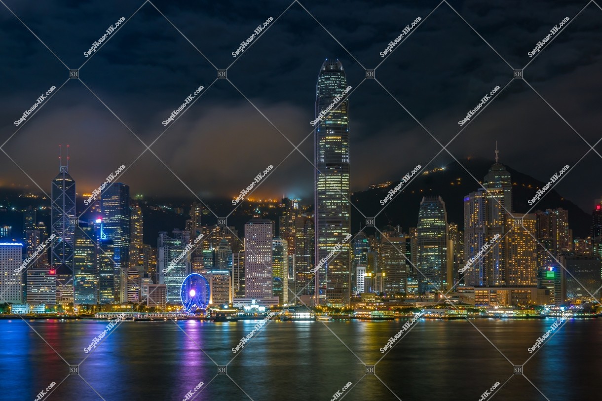 Night view of the high-rise buildings of Central, view from Tsim Sha Tsui , No.17