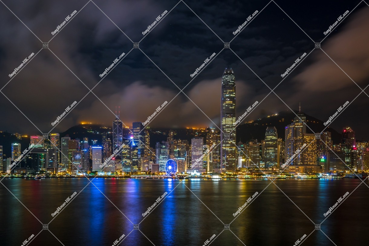 Night view of the high-rise buildings of Central, view from Tsim Sha Tsui , No.18