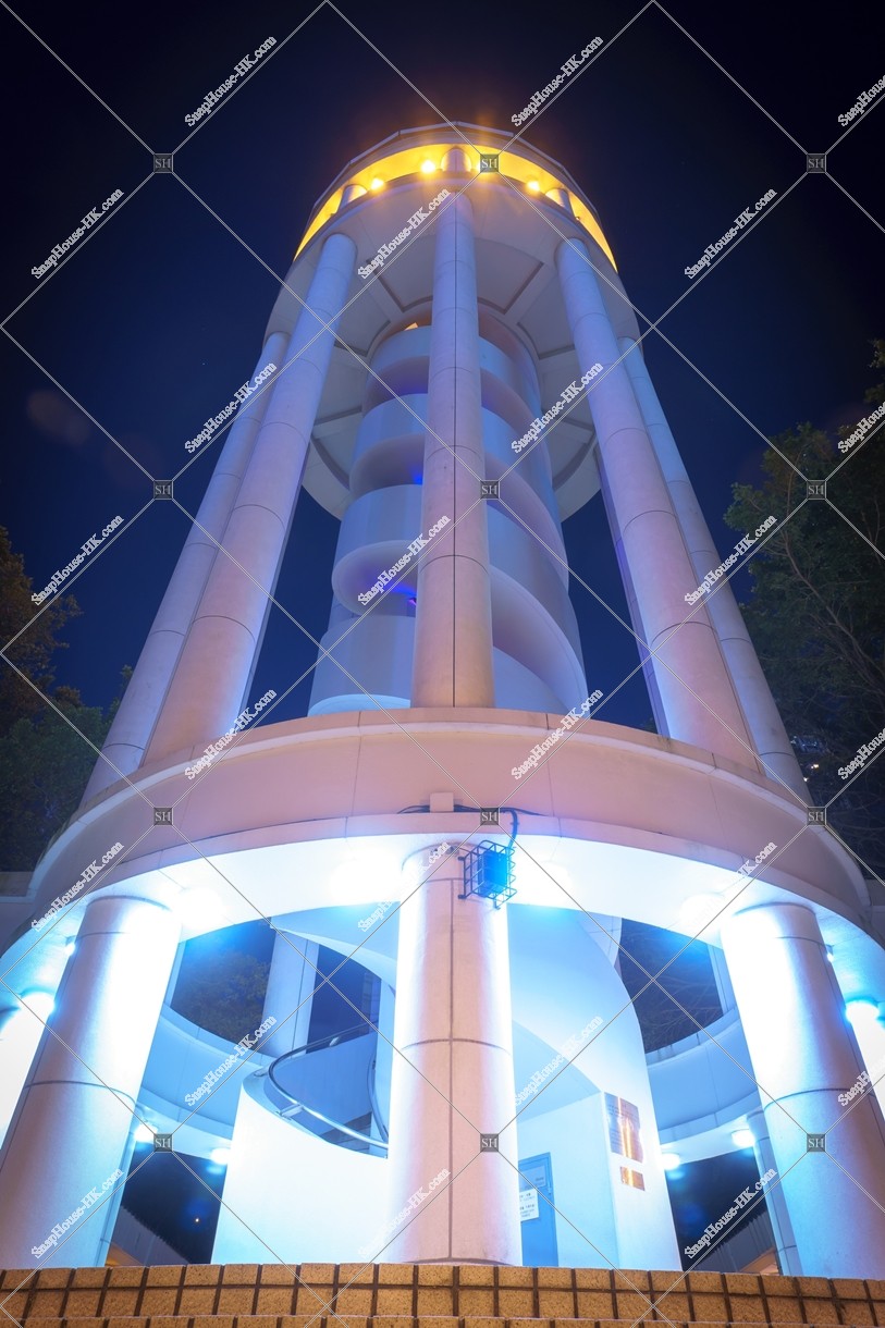 Night view of Vantage Point at Hong Kong Park, Central