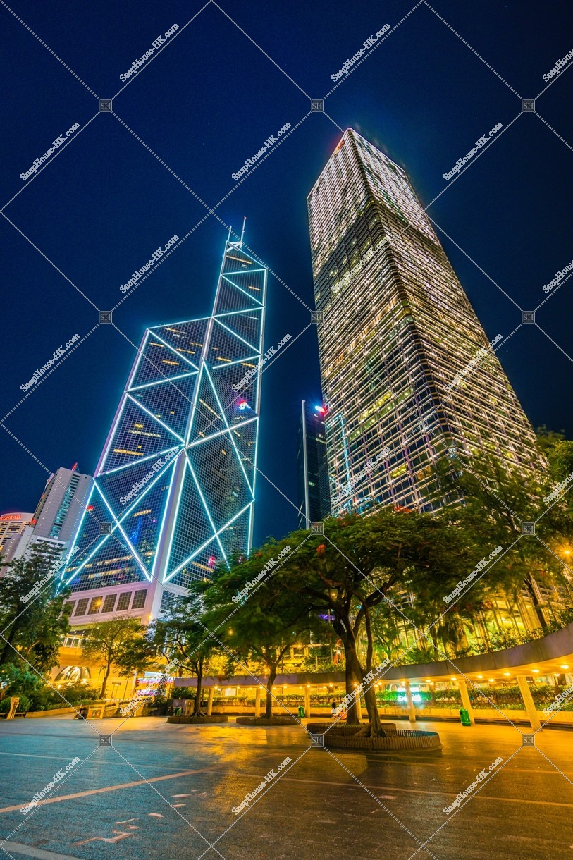 Night view of Bank of China Tower and Cheung Kong Center, No.2