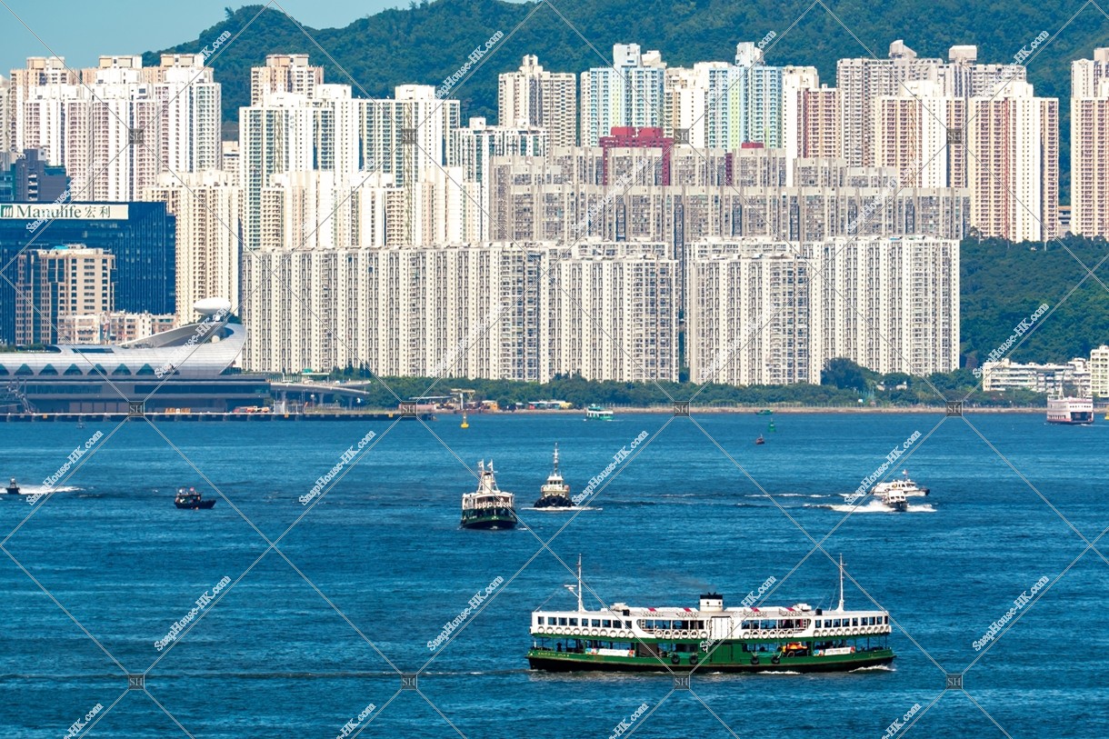 View of Lam Tin with Star Ferry