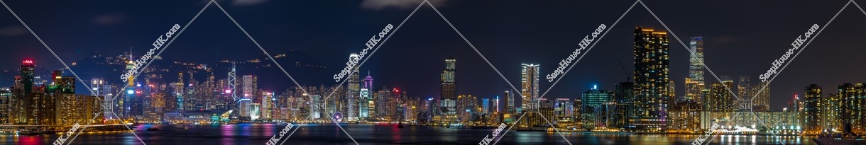 Panoramatic night view of Wan Chai, Central to Kowloon Peninsula, No.4