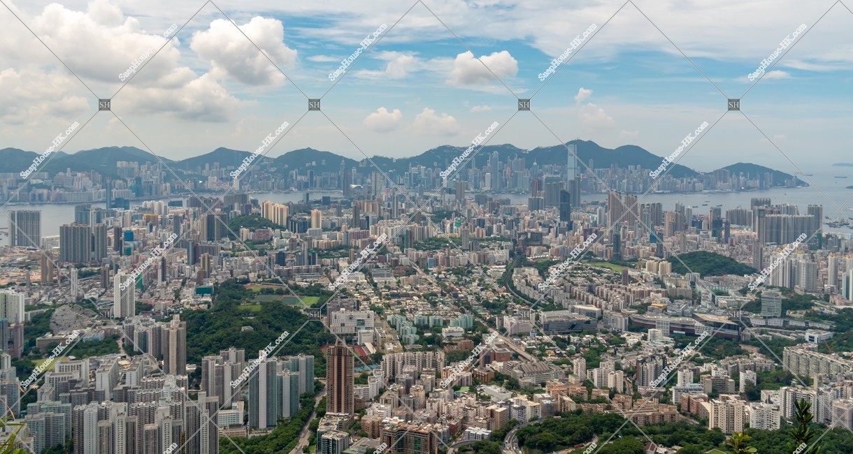 View of Hong Kong Island and Kowloon Peninsula, view from Lion Lock, No.3