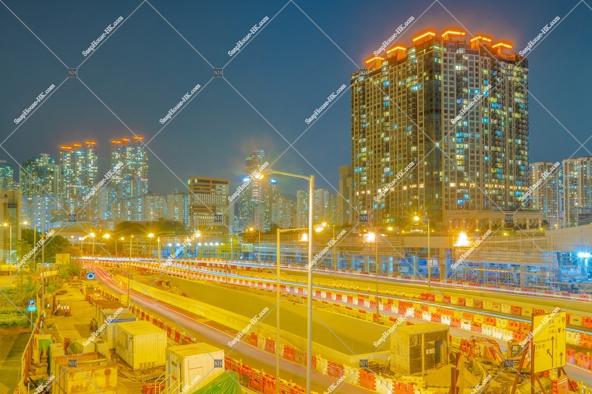 West Kowloon Station under contruction at night, No.5