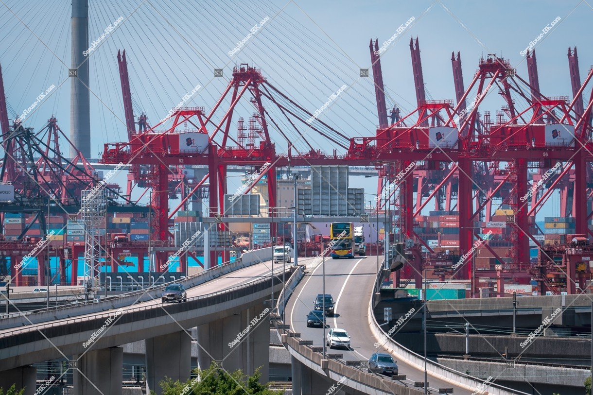 View of Kwai Tsing Container Terminal and Viaduct, No.1