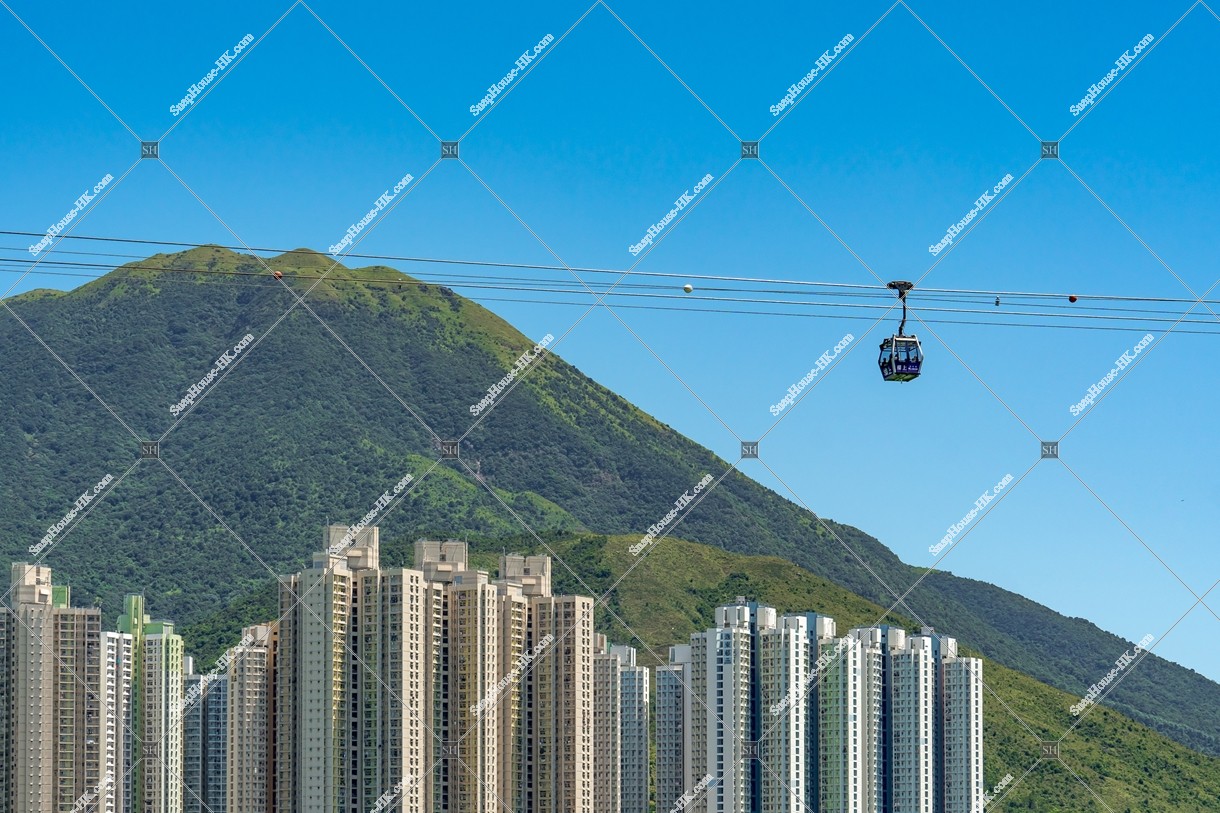 View of Lantau Peak, Public estate and Ngong Ping 360 at Lantau Island, No.2