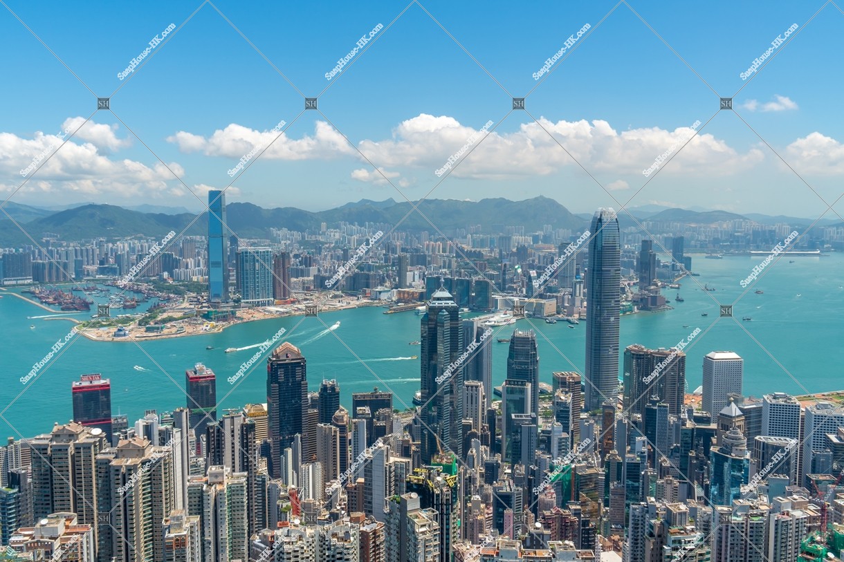 Skyline Hong Kong city, view from The Peak, No.1