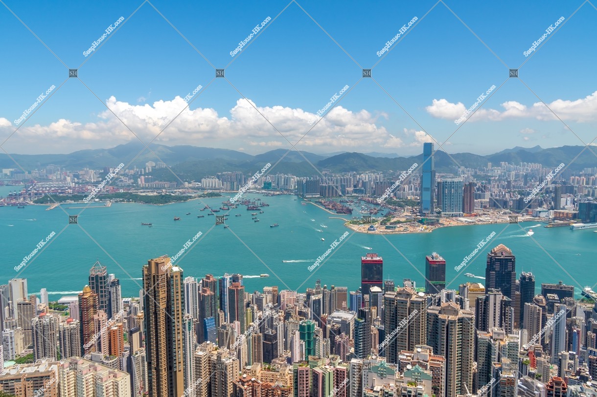 Skyline Hong Kong city, view from The Peak, No.2