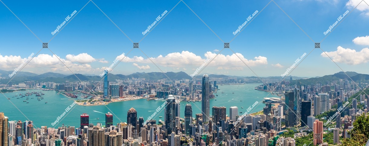Panoramatic skyline Hong Kong city, view from The Peak, No.1