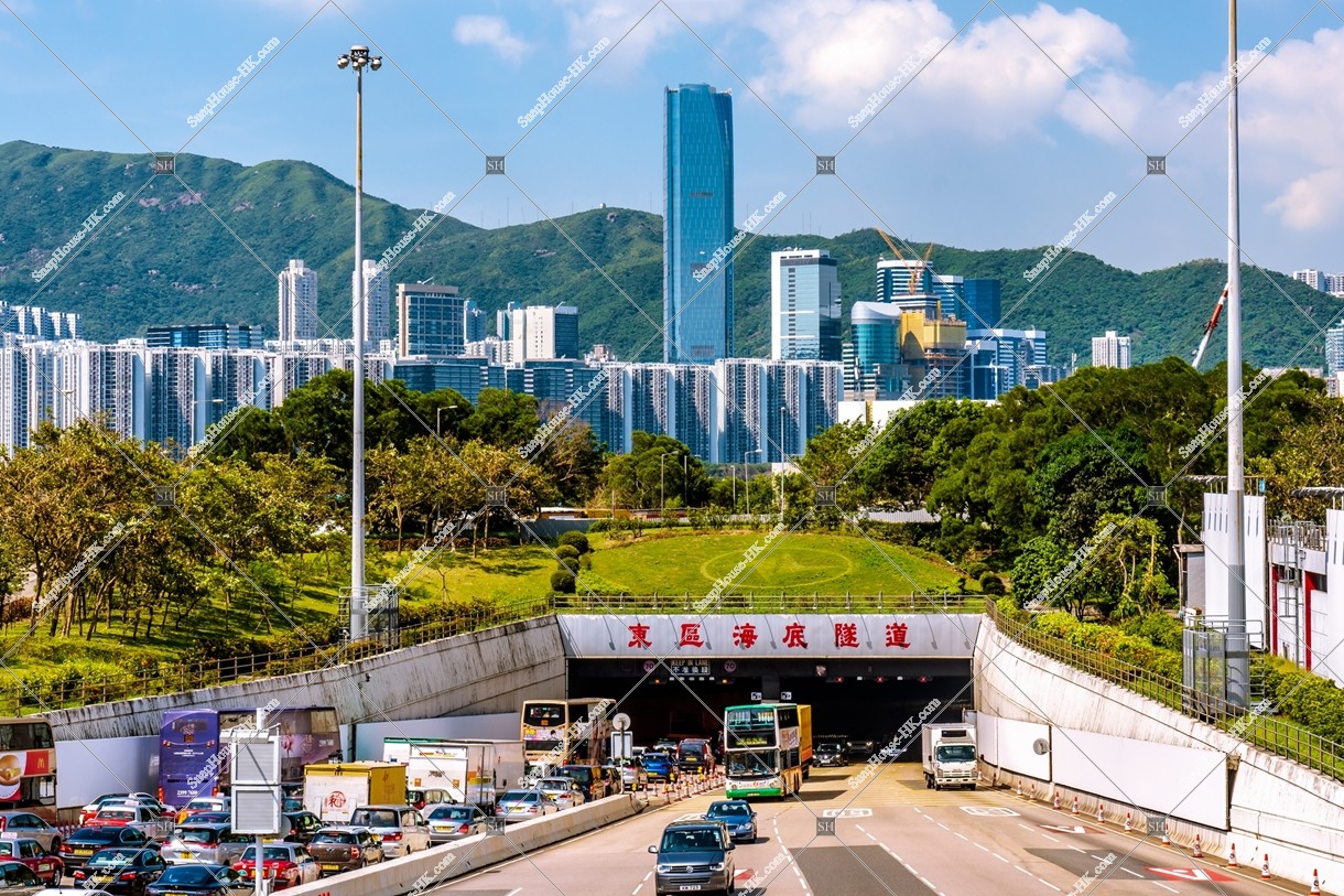 Eastern Harbour Crossing and Hong Kong Island landscape, No.1