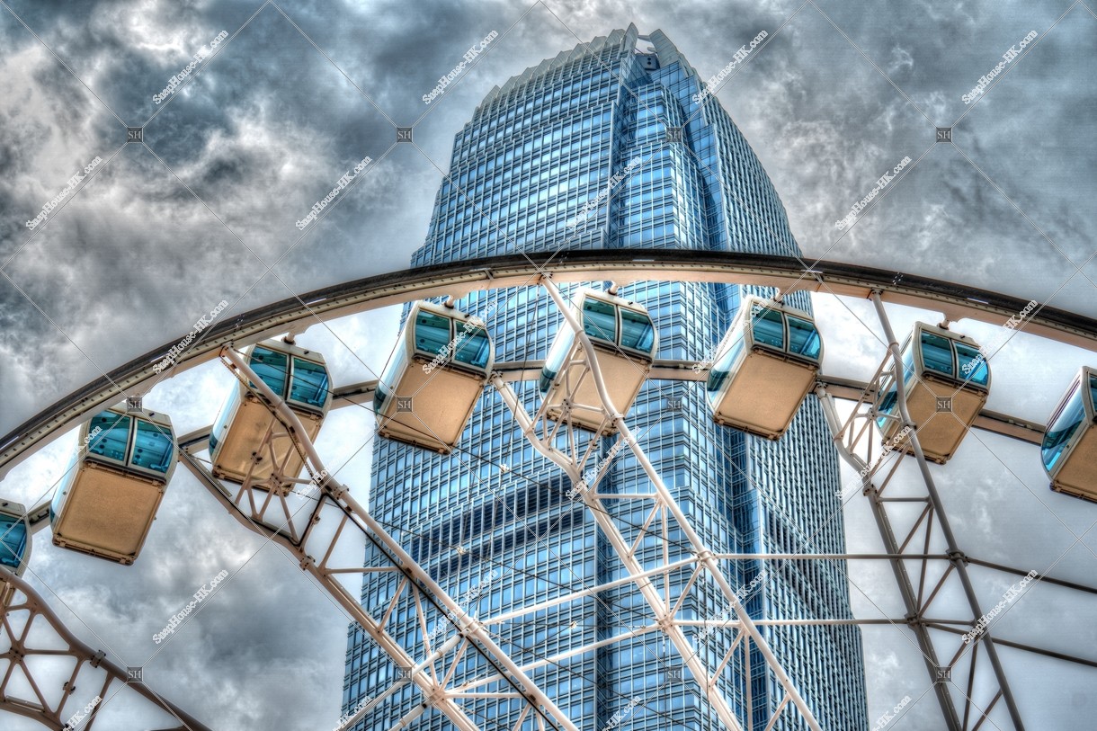 View of The Hong Kong Observation Wheel and ifc2, Central, No.5