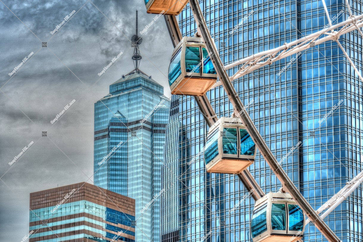The Hong Kong Observation Wheel and buildings of  Central, No.6