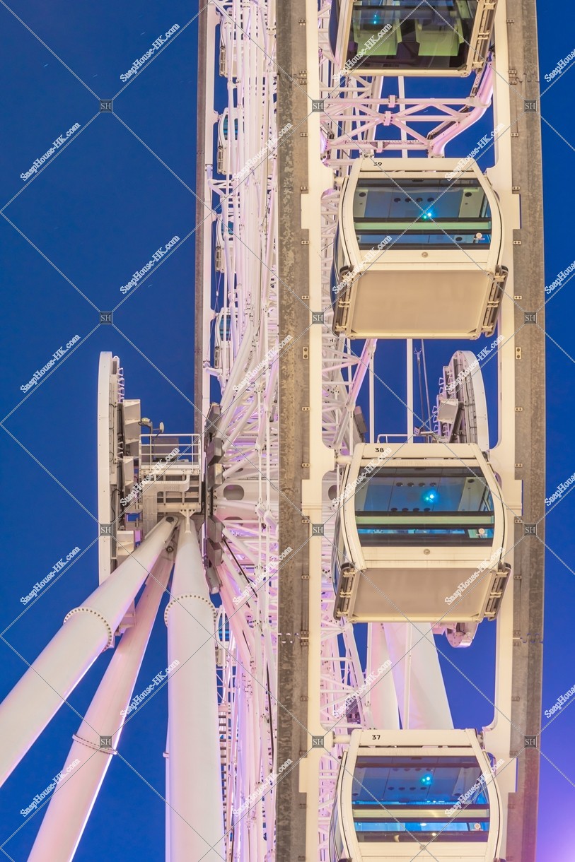 The Hong Kong Observation Wheel at night, Central, No.4