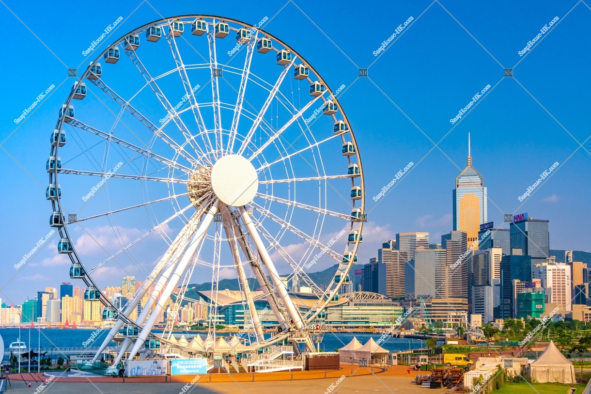The Hong Kong Observation Wheel and high-rise buildings at Wan Chai, No.2