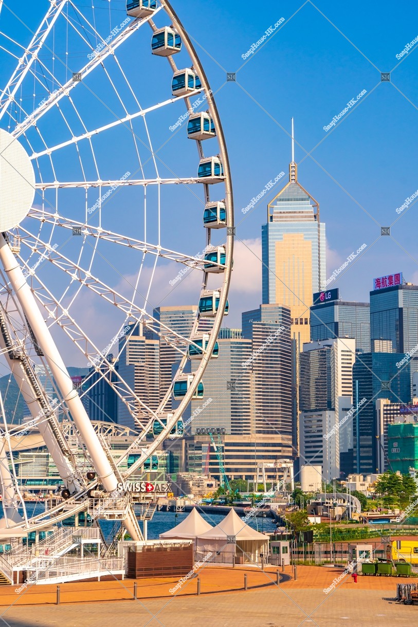 The Hong Kong Observation Wheel and high-rise buildings at Wan Chai, No.6