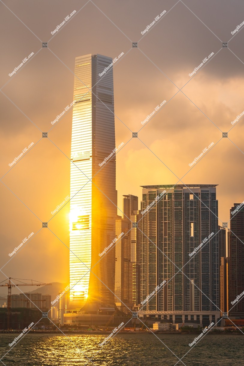 International Commerce Centre(ICC) at sunset time