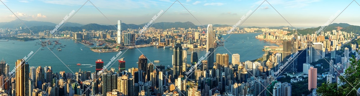 Panoramatic skyline Hong Kong city, view from The Peak, No.2